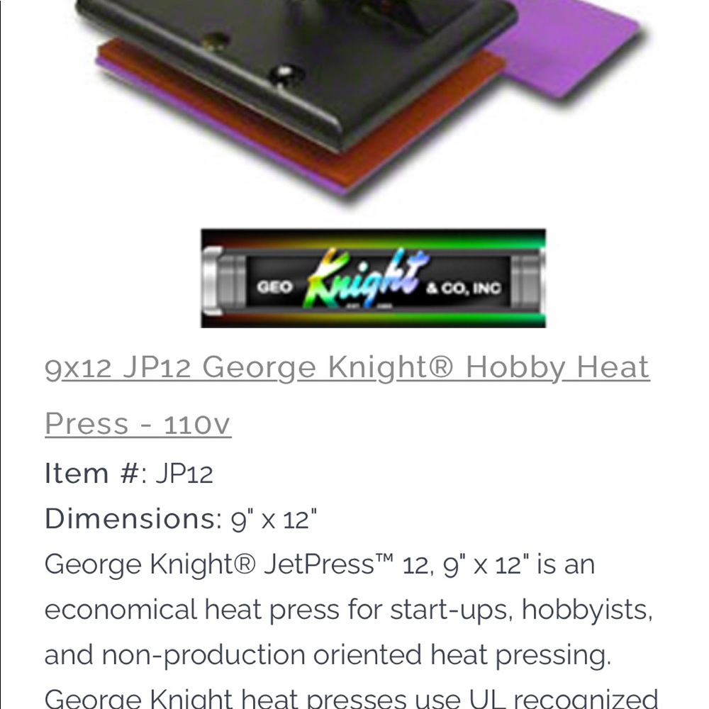 Geo jetpress 12 heat press